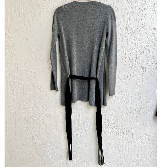 Theory Long Sleeve 100% Cashmere Open Front Cardigan Sweater Gray Women's P/TP - Picture 5 of 5